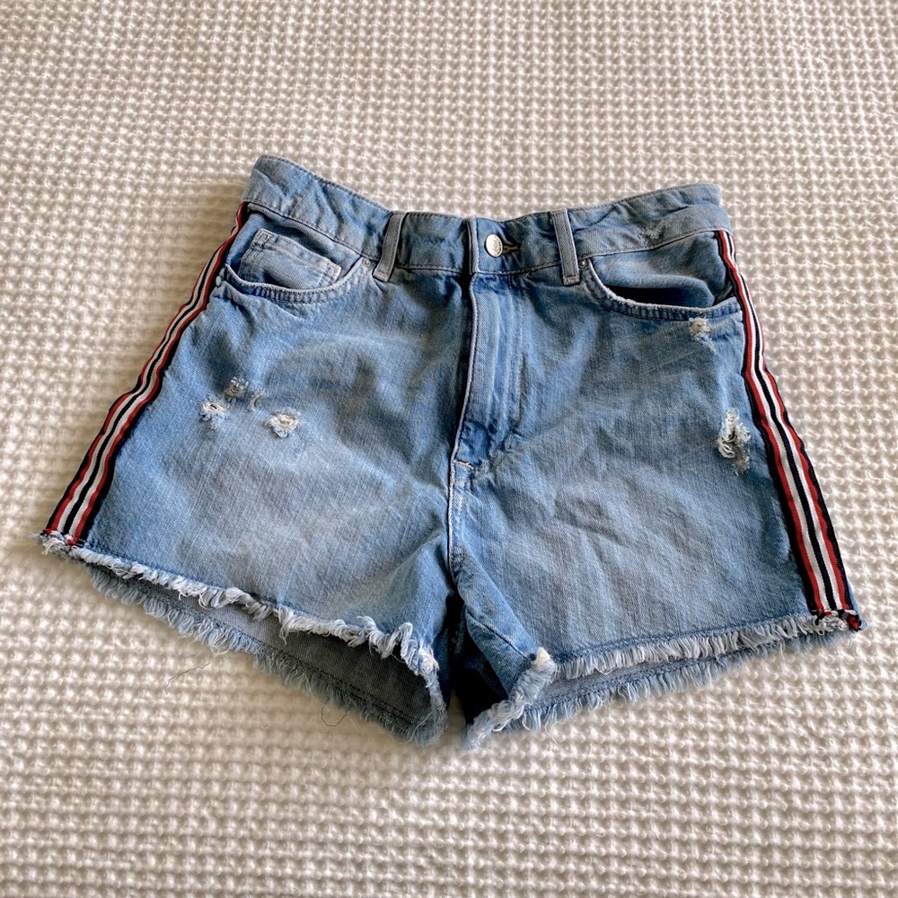 Striped Forever 21 jean shorts